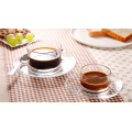 Haonai cheap and hot sale glass coffee cup and saucer set